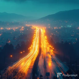 Ночные световые следы Длительная выдержка