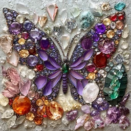 Коллаж из мерцающих драгоценных камней