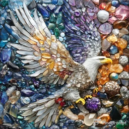 Коллаж из мерцающих драгоценных камней