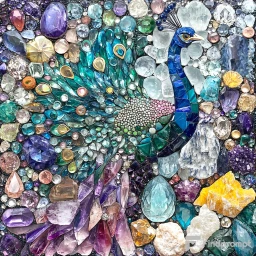 Коллаж из мерцающих драгоценных камней